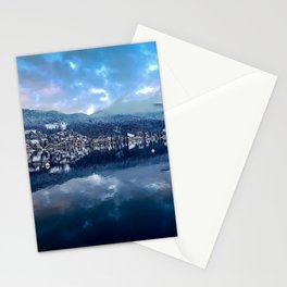 New Zealand Photography - Beautiful City Under The Mysterious Sky Stationery Card