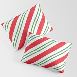 Peppermint Candy Cane Stripes Pattern (red/green/white) Pillow Sham