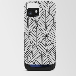 Leaves Black and White Hand-Drawn iPhone Card Case