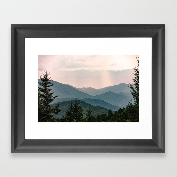 Smoky Mountain Pastel Sunset Gerahmter Kunstdruck