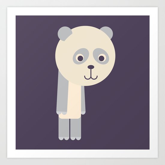 Letter P // Animal Alphabet // Panda Monogram Art Print