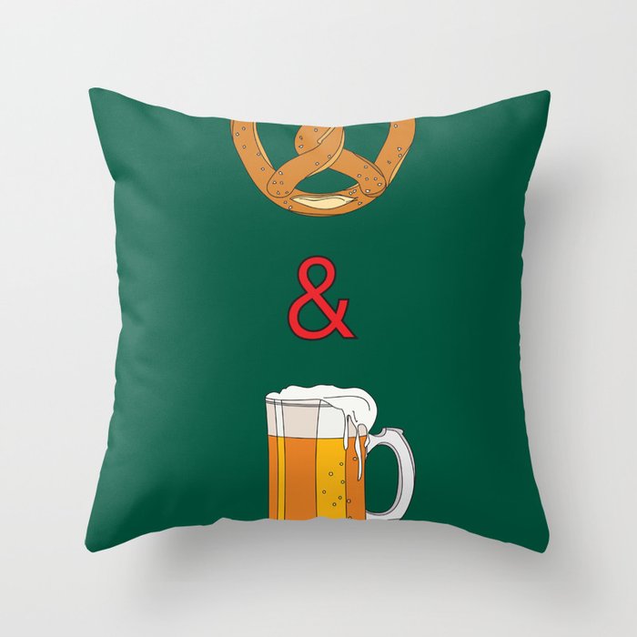 Bretzels (Pretzels) and Beer Throw Pillow