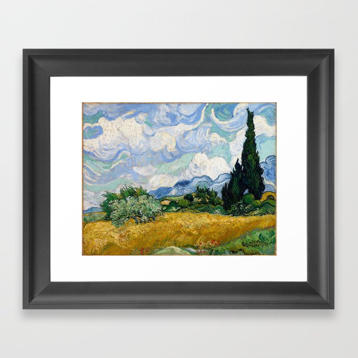 Vincent Van Gogh Wheat Field With Cypresses Framed Art Print