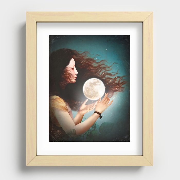 Meet the Moon Recessed Framed Print
