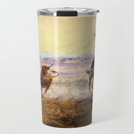 “On the Pond” by Charles M Russell Travel Mug