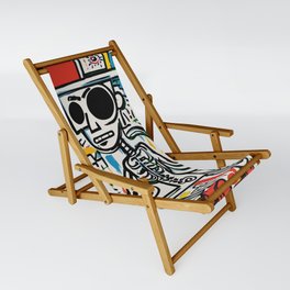 Artist thinking about Life Graffiti Outsider Art by Emmanuel Signorino Sling Chair