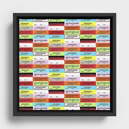 Anesthesia Labels Framed Canvas