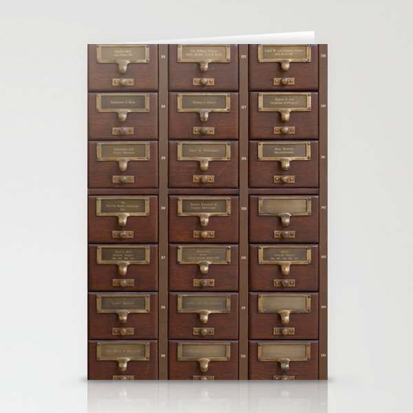 Vintage Library Card Catalog Drawers Stationery Cards By Pdpress
