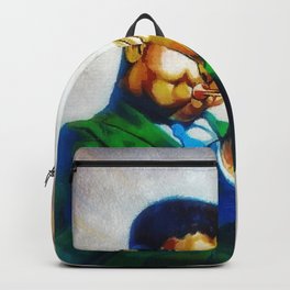 African American Masterpiece 'Dizzy Gillespie plays Harlem' portrait painting Backpack