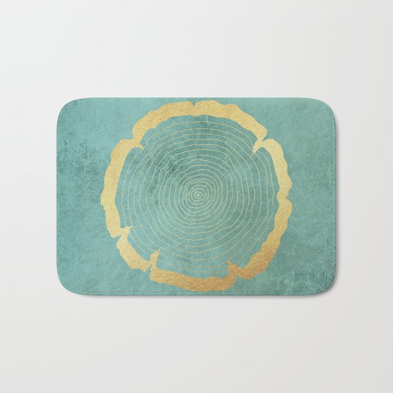 Gold Foil Tree Ring Bath Mat