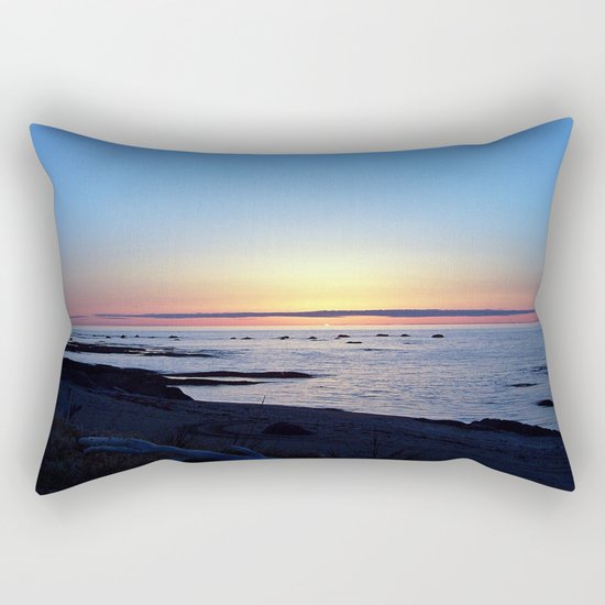 Sun Sets up the River, Across the Sea Rectangular Pillow