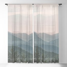 Smoky Mountain Pastel Sunset Sheer Curtain