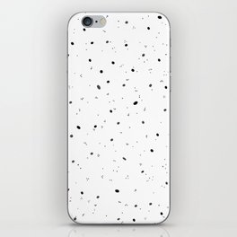 Black and white abstract blobs dots pattern iPhone Skin
