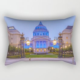 Blue City Hall Rectangular Pillow