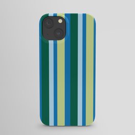 green blue stripe iPhone Case