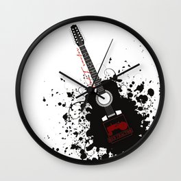 Guitar Splatter Wall Clock