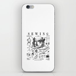 Sewing Machine Quilting Quilter Crafter Vintage Patent Print iPhone Skin