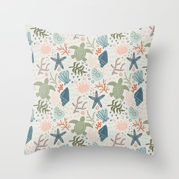Day at the Beach Throw Pillow