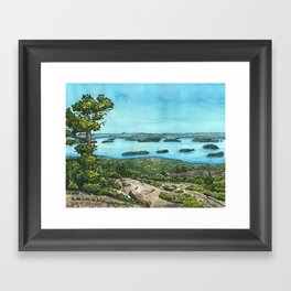 Cadilac Mountain View in Acadia National Park Framed Art Print