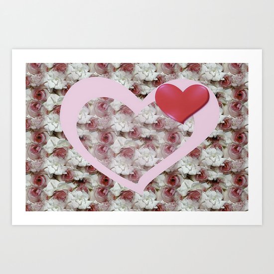 Bed of Roses Love Art Print