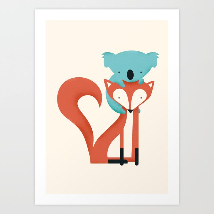 Fox & Koala Art Print