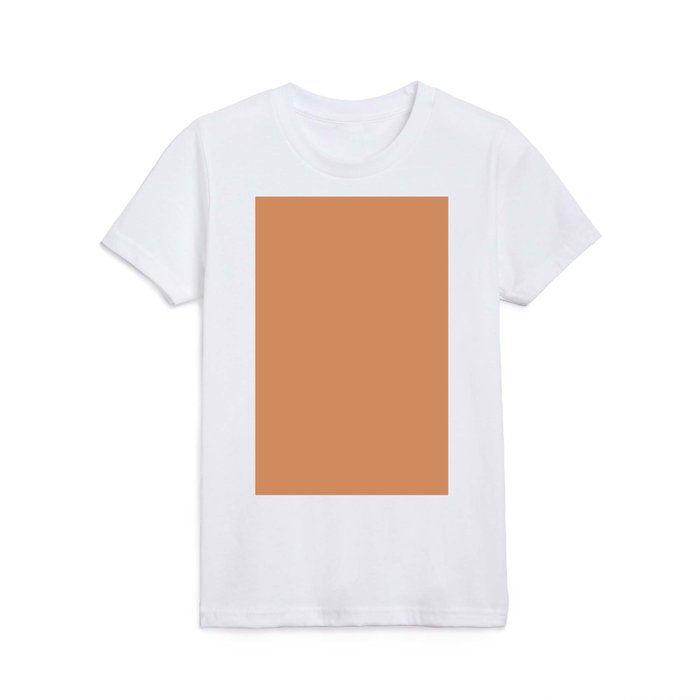 Mid-tone Orange Solid Color Pairs Pantone Muskmelon 15-1242 TCX Kids T Shirt