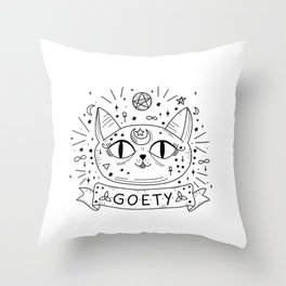 Gothic cat Throw Pillow