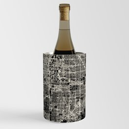 USA, PARADISE CITY - Black and White Map Wine Chiller