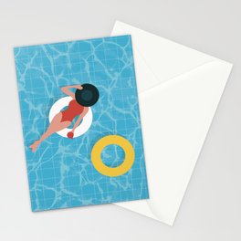 Swimming Pool Relax  Stationery Card