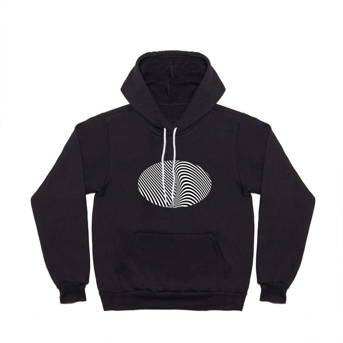 Black and White Pop Art Optical Illusion Lines Hoody