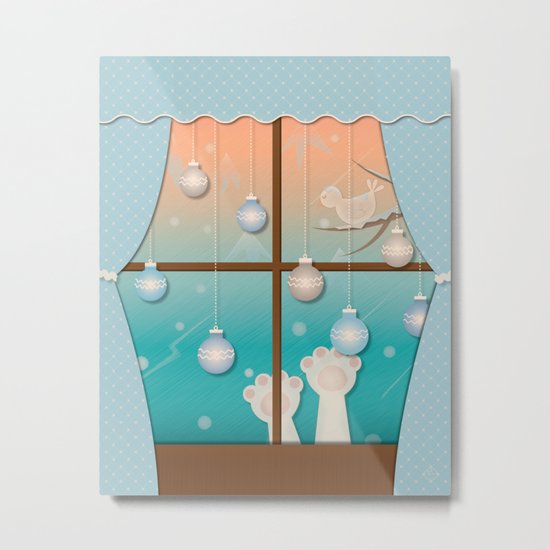The Christmas Window Metal Print