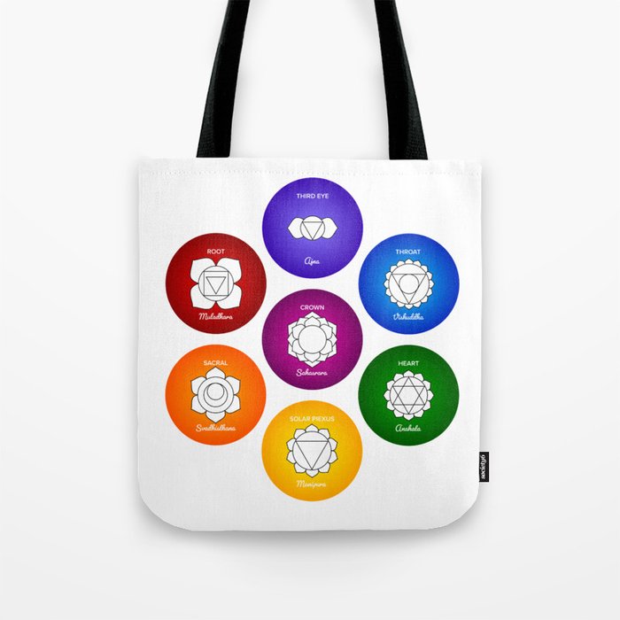 7 Chakras and Colors - Reiki Tote Bag