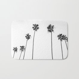 Black + White Palms Badematte | Modern, Landscape, Beach, Travel, Horizontal, Photo, California, Boho, Bohemian, Palmtree 