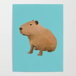 Capybara Polygon Art Poster