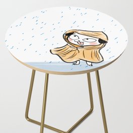 Pug in the Rain- Cute Dog Artwork Side Table