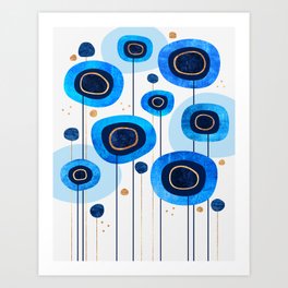 Floral Blues Art Print