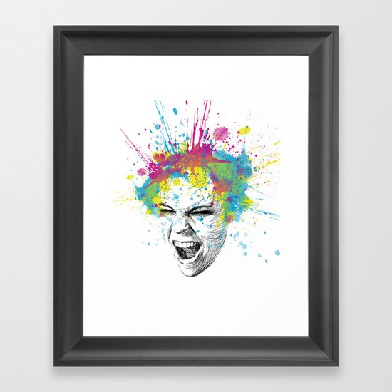 Crazy Colorful Scream Framed Art Print