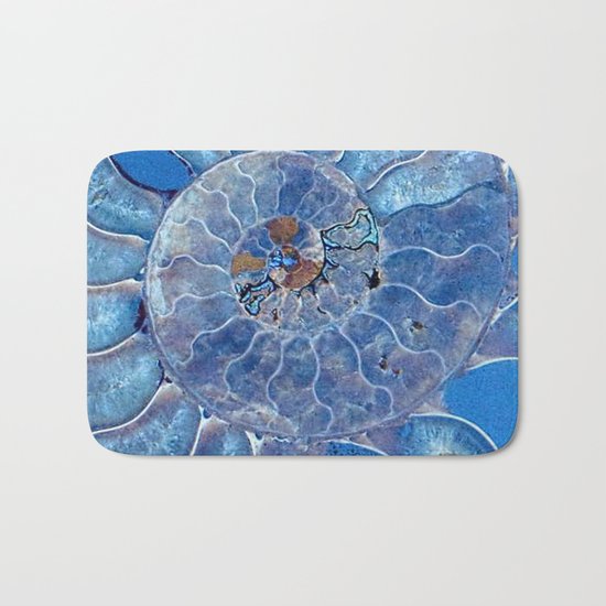 Blue seashell -mother-of-pearl - Beautiful backdrop Bath Mat