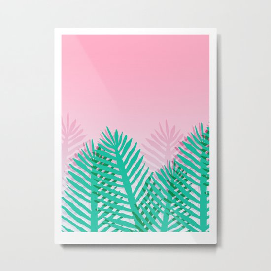 So Fine - palm springs desert plants indoor tropical oasis nature neon memphis throwback 1980s style Metal Print