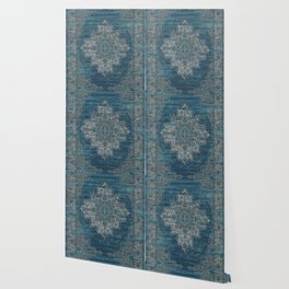 blue oriental vintage rug Wallpaper