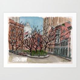 Duane Street Park, TriBeCa, NYC Art Print