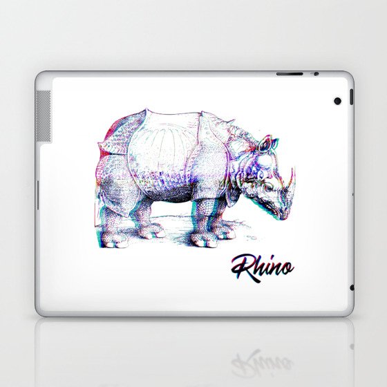 Rhino Glitch | Digital Art Laptop & iPad Skin