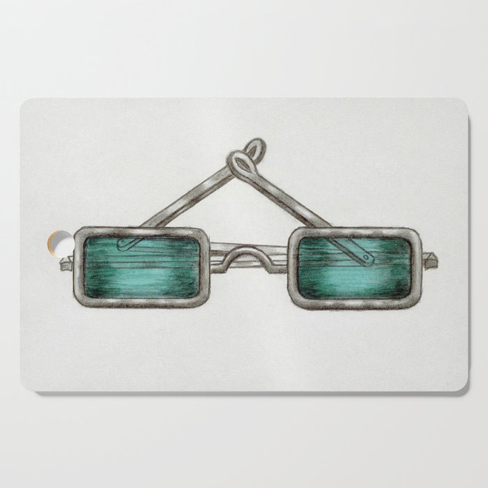Spectacles with Green Lenses Cutting Board