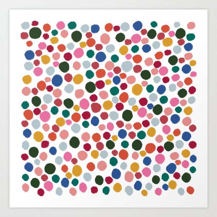 confetti rainbow dots Art Print