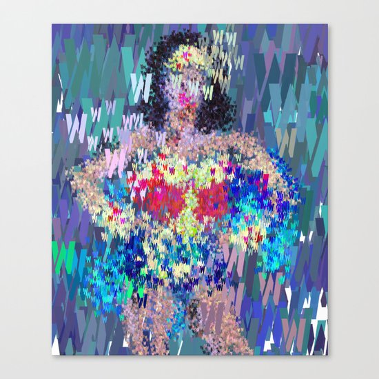 Wonder Type Woman - Abstract Pop Art Comic Canvas Print