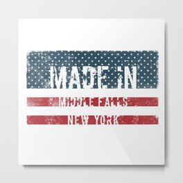 Made in Middle Falls, New York Metal Print | Weathered, City, America, Stripes, Patriotic, United, Souvenir, Ny, Flag, Blue 