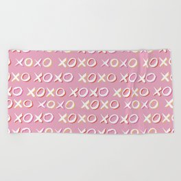 Pink XOXO Pattern Beach Towel