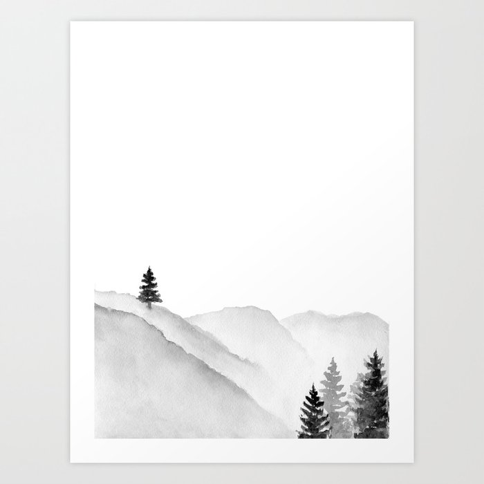 Discover the motif MOUNTAINS AND TREES by Art by ASolo as a print at TOPPOSTER