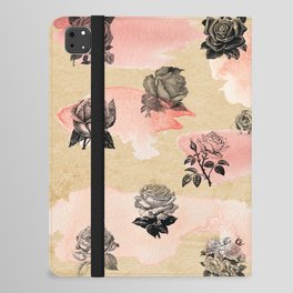 Watercolor Vintage Roses Pattern iPad Folio Case