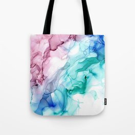 Pink Blue Abstract 31922 Alcohol Ink Painting by Herzart Tote Bag